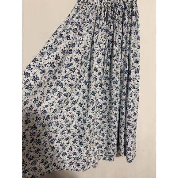 Doen Dress XS Womens Stanza Puff Sleeve Aline Maxi Long Floral Boho White Blue - Picture 6 of 10